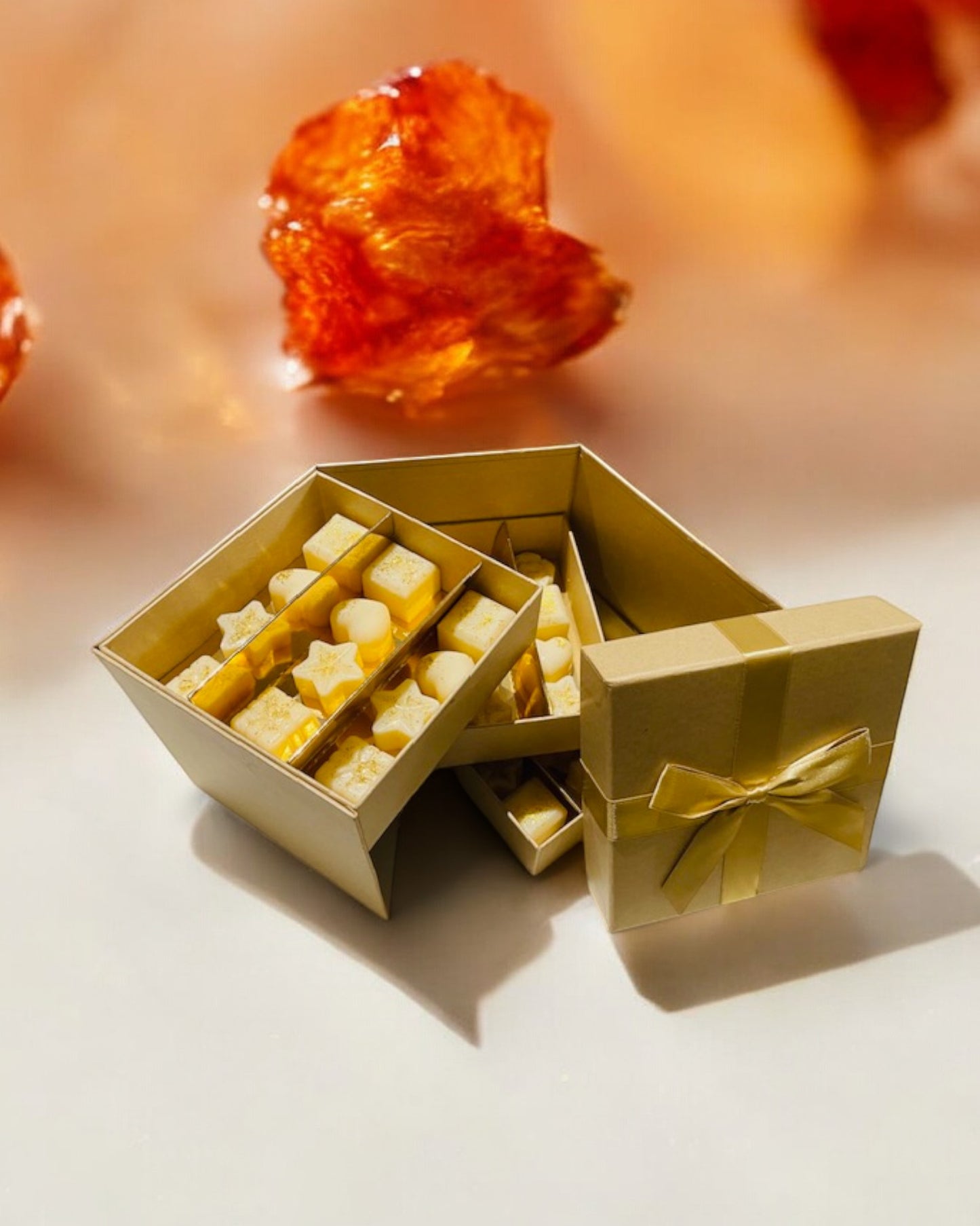 Coffret fondants artisanaux naturels parfumés Ambre Tonka - 24 ou 36 unités