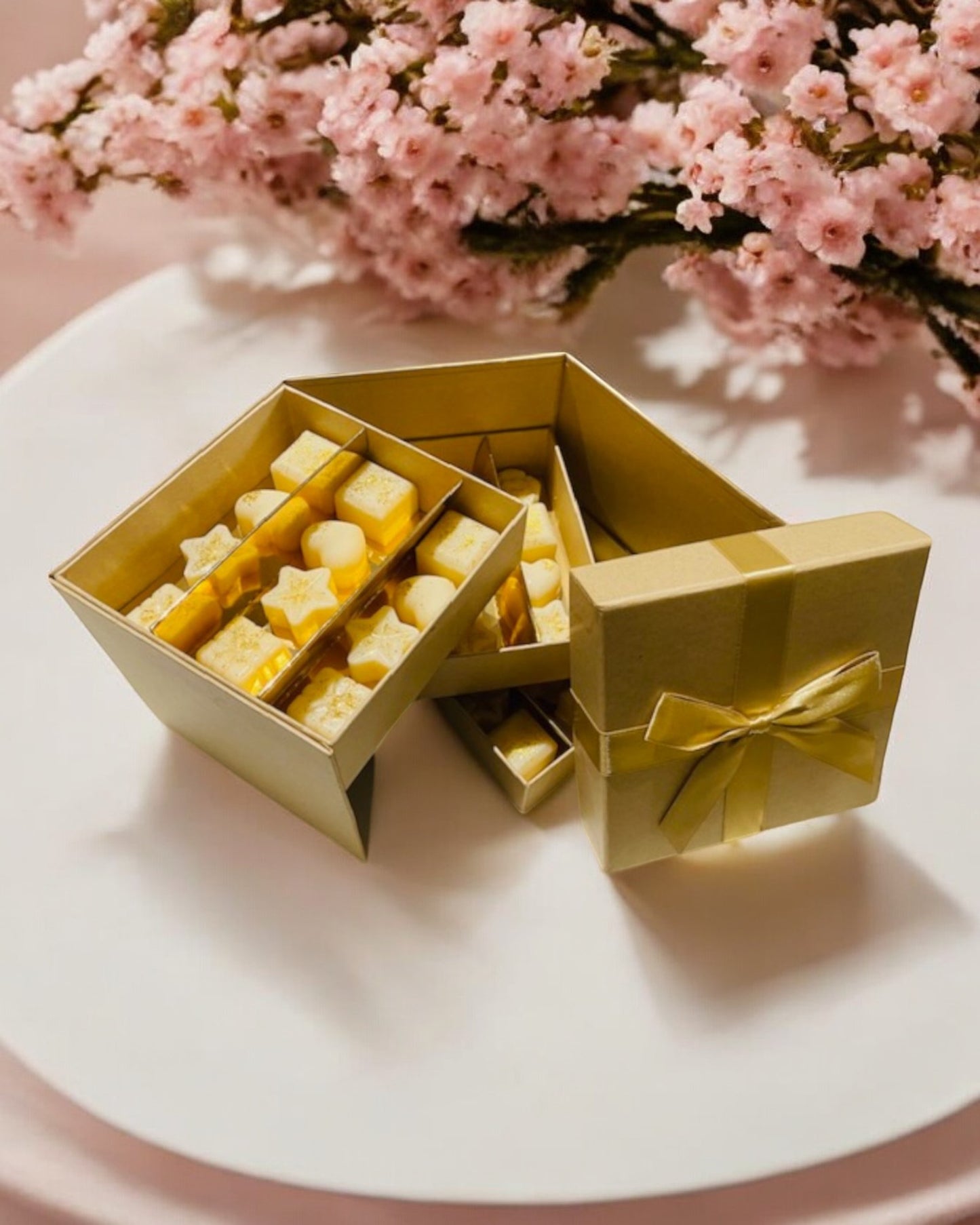 Coffret fondants artisanaux naturels parfumés Fleur de Sakura - 24 ou 36 unités