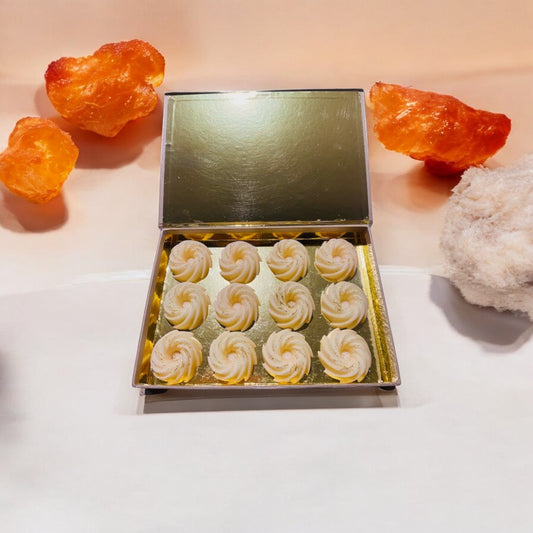 Coffret 12 fondants parfumés artisanaux naturels, senteur Ambre Tonka Parfum de Grasse