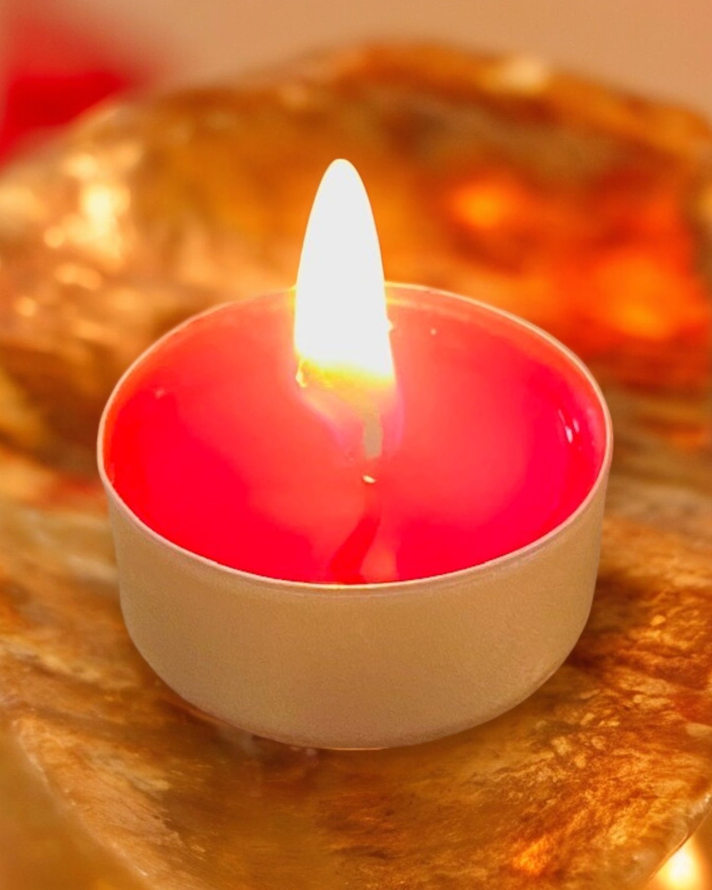 Bougie chauffe plat, contenant en aluminium, senteur Ambre Tonka