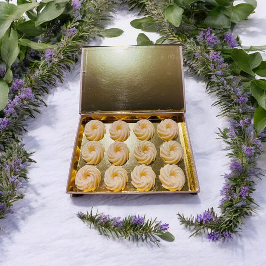 Coffret 12 fondants parfumés artisanaux naturels, senteur Lavandin Eucalyptus Parfum de Grasse