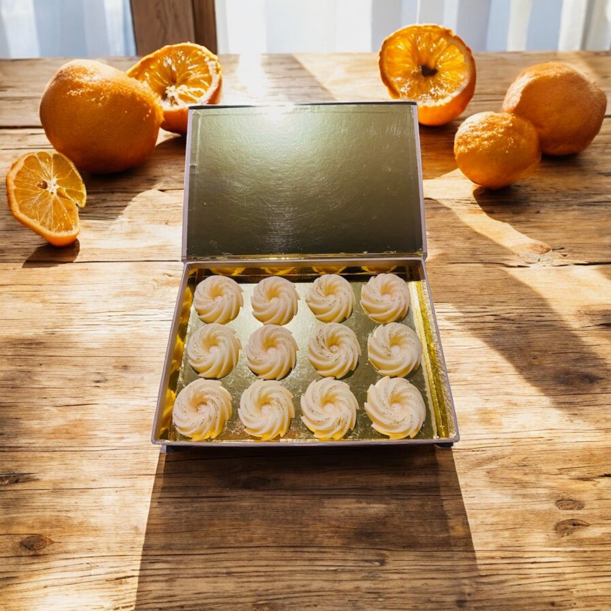 Coffret 12 fondants parfumés artisanaux naturels, senteur Orange Confite Parfum de Grasse