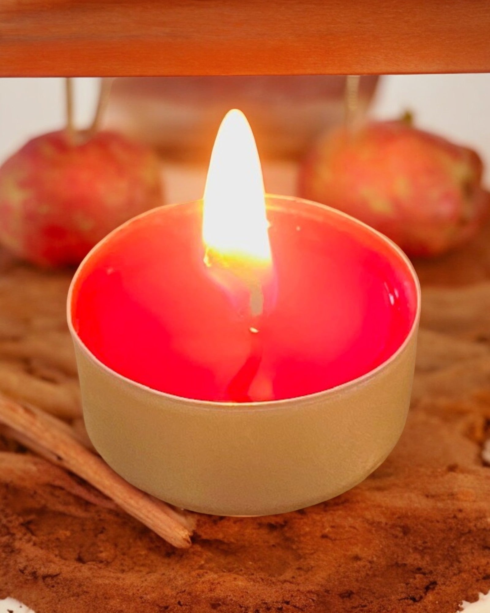 Bougie chauffe plat, contenant en aluminium, senteur Pomme Cannelle