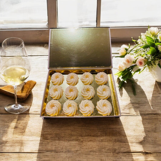 Coffret 12 fondants parfumés artisanaux naturels, senteur Pinot Gris Parfum de Grasse