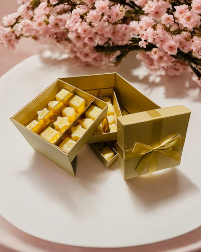 Coffret fondants artisanaux naturels parfumés Fleur de Sakura - 24 ou 36 unités