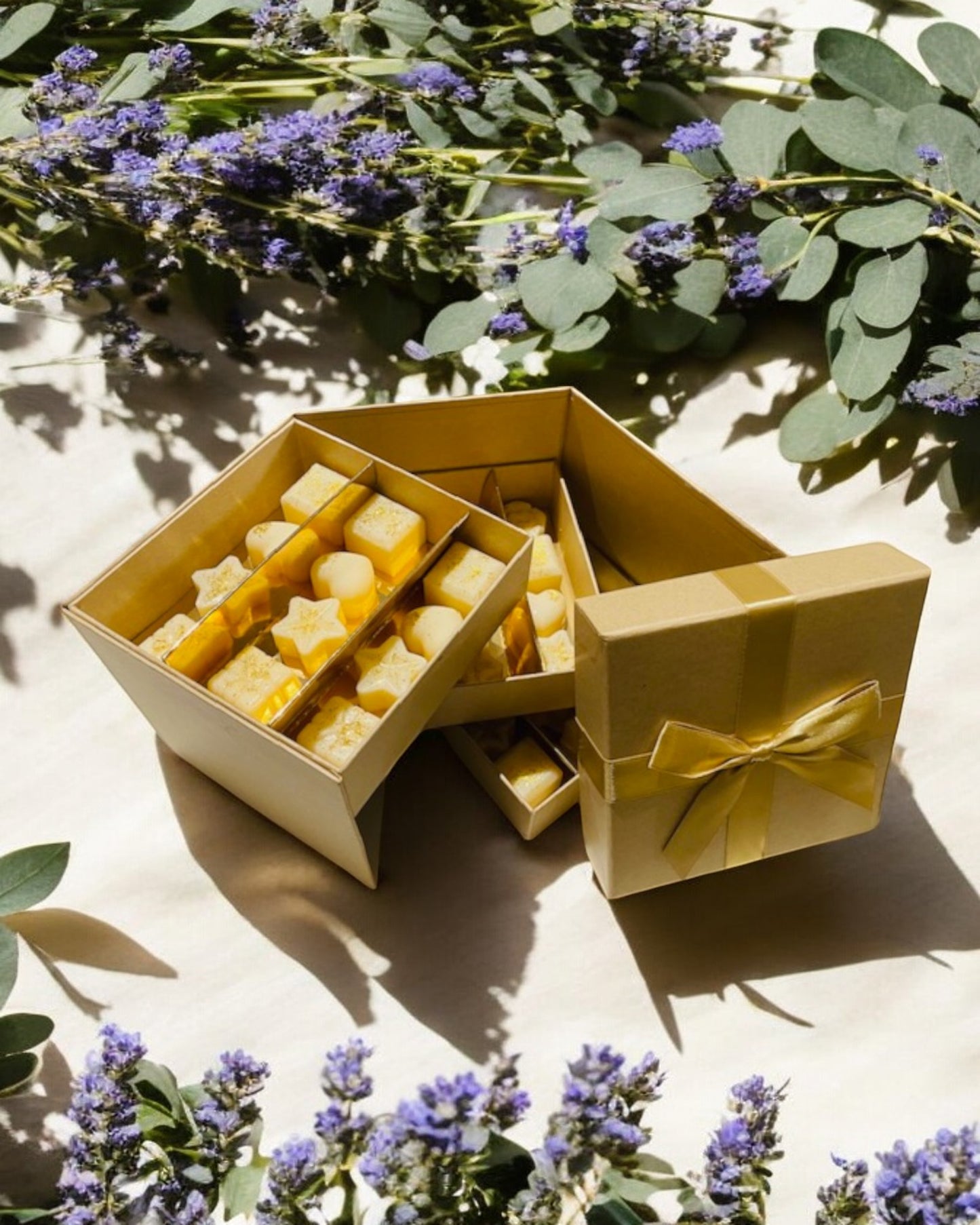 Coffret fondants artisanaux naturels parfumés Lavandin Eucalyptus - 24 ou 36 unités