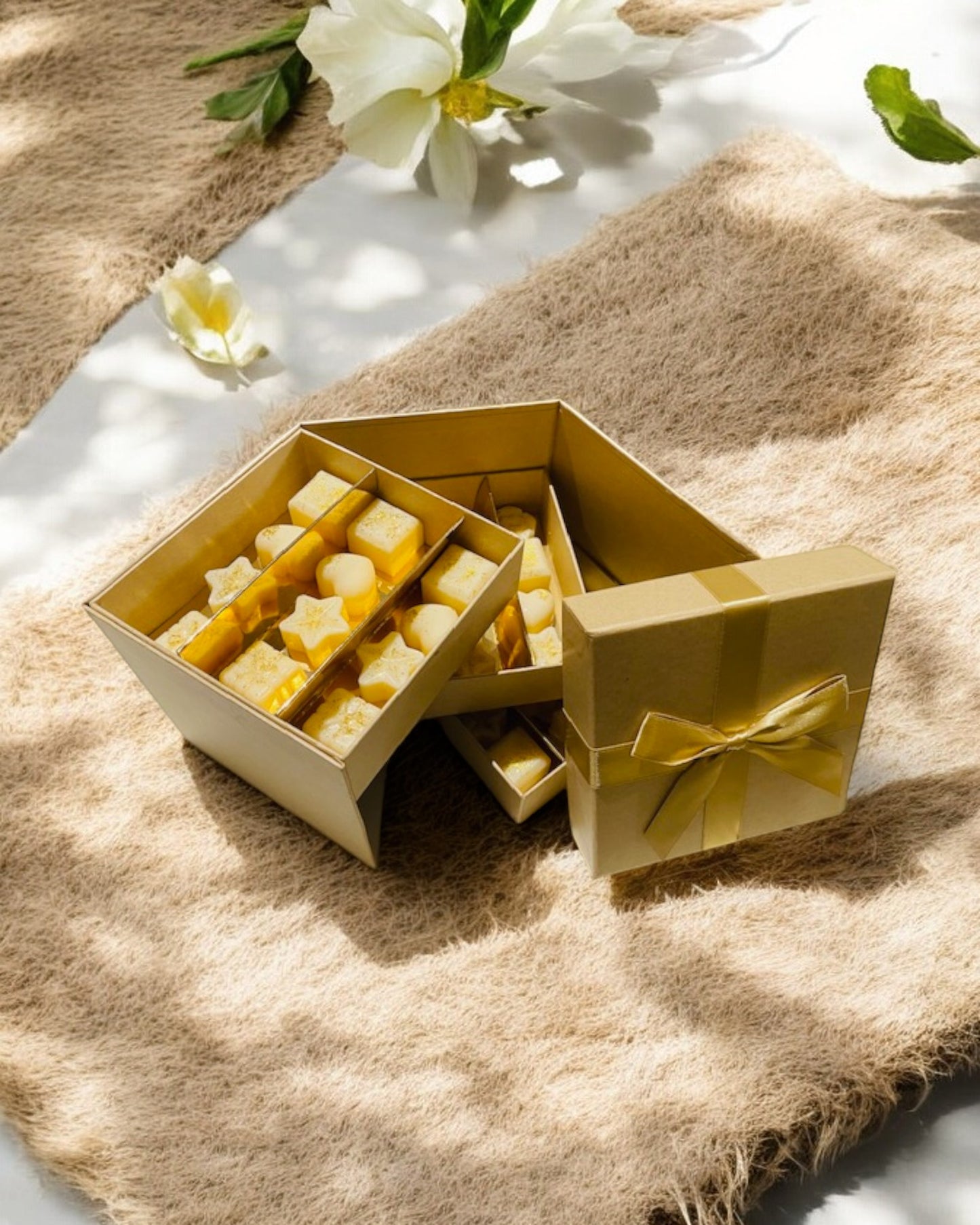 Coffret fondants artisanaux naturels parfumés Monoï Coco - 24 ou 36 unités