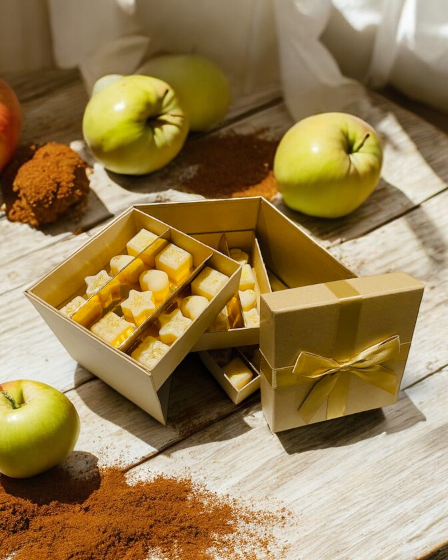 Coffret fondants artisanaux naturels parfumés Pomme Cannelle - 24 ou 36 unités