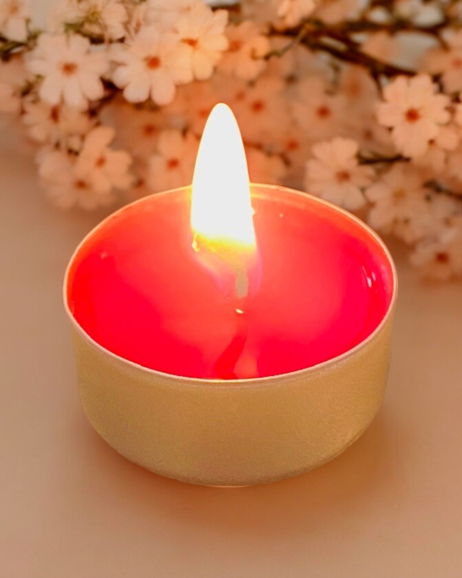 Bougie chauffe plat, contenant en aluminium, senteur Fleur de Sakura