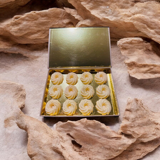 Coffret 12 fondants parfumés artisanaux naturels, senteur Musc Cristallin Parfum de Grasse 