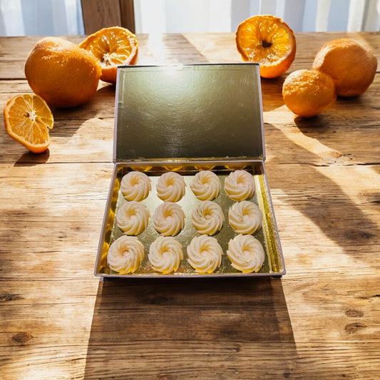 Coffret 12 fondants parfumés artisanaux naturels, senteur Orange Confite Parfum de Grasse 