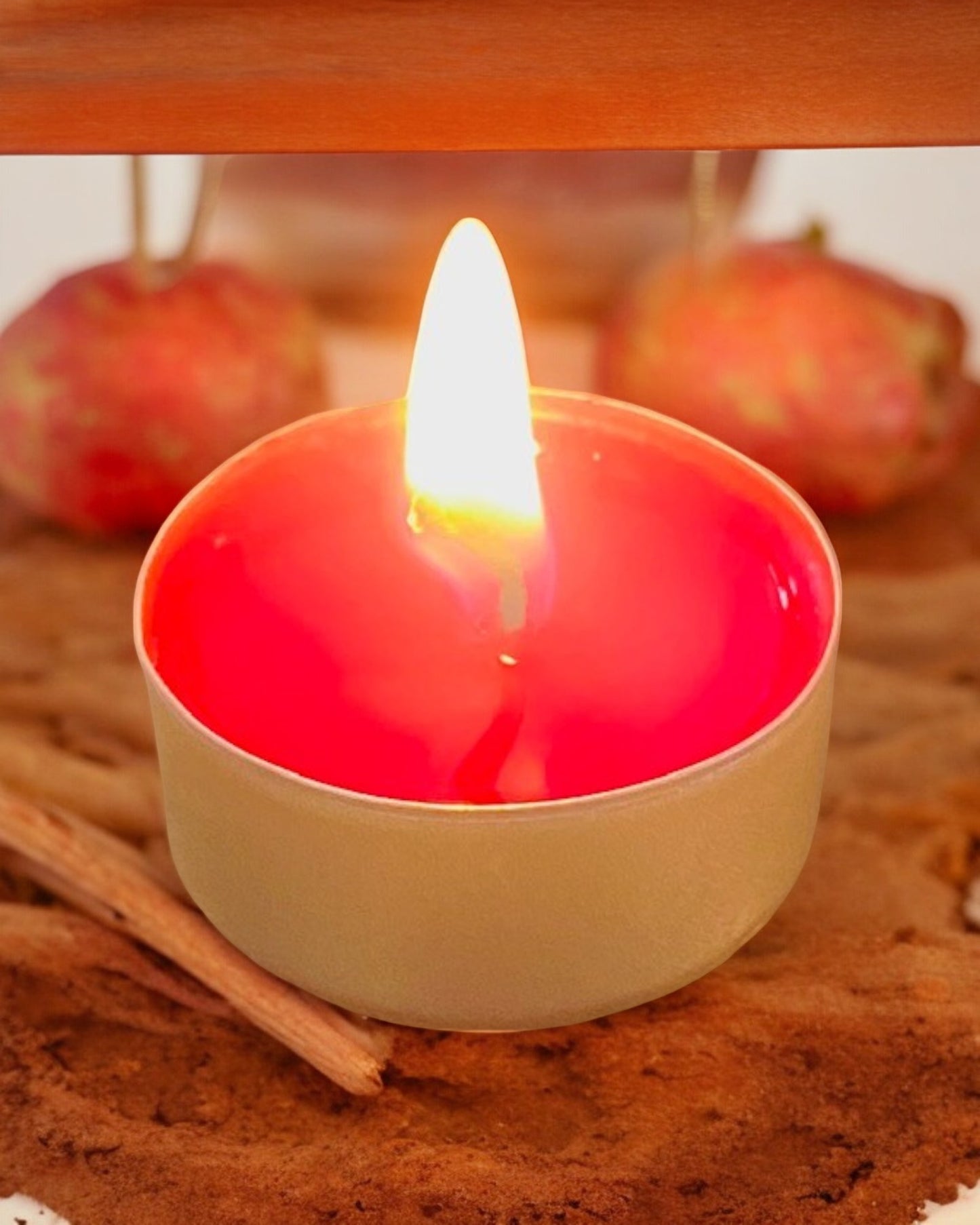 Bougie chauffe plat, contenant en aluminium, senteur Pomme Cannelle